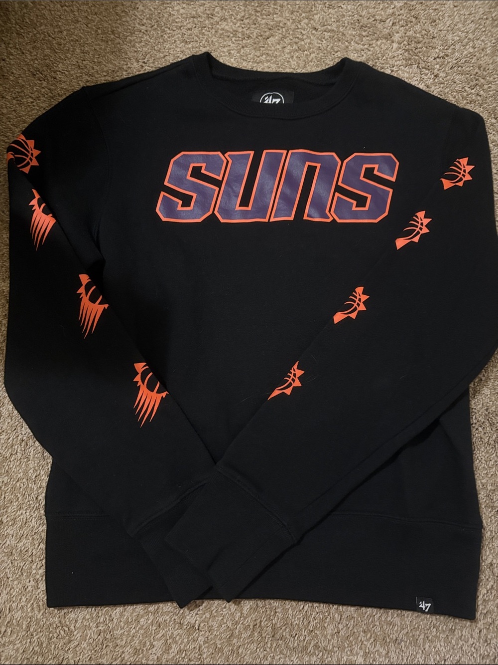 47 Suns Crewneck Sweatshirt in Black and Orange